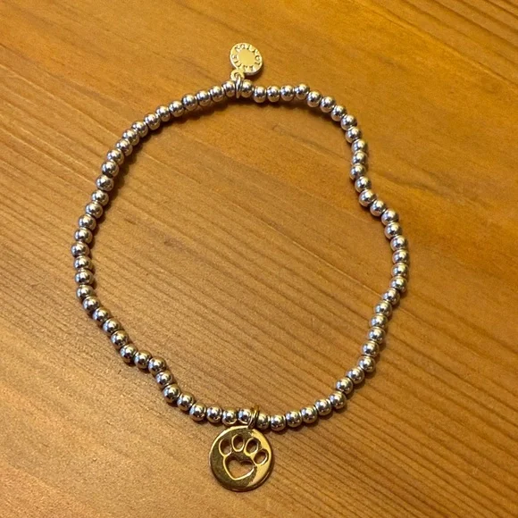 Katie Loxton Paw-Fect Bracelet silver with gold paw charm - Picture 1 of 1